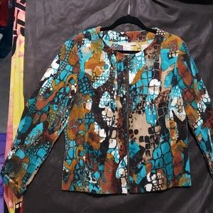 90'S-Requirements-Abstract zip up Cardigan-Medium-pre-luved